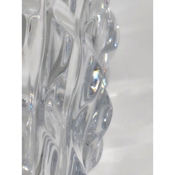 Mikasa Impulse 10" Crystal Vase XY535/626 Slovenia Heavy Clear Ribbed Vintage - Picture 11 of 14